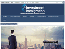 Tablet Screenshot of investmentimmigration.com